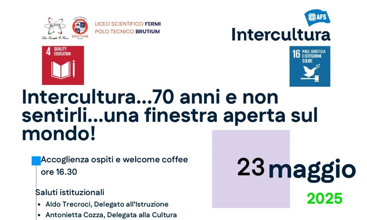 Cosenza celebra i 70 anni di Intercultura: premiati otto studenti in partenza per l’estero