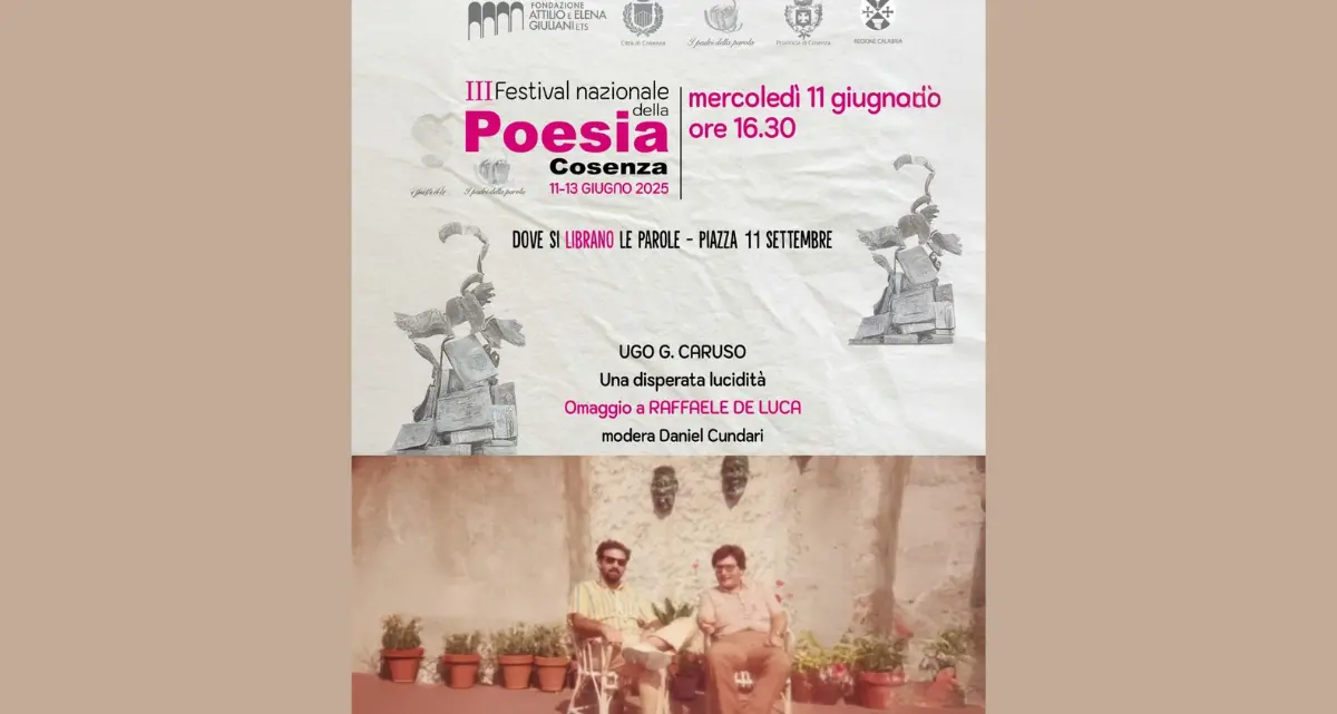 Omaggio a Raffaele De Luca al Festival Nazionale di Poesia a Cosenza