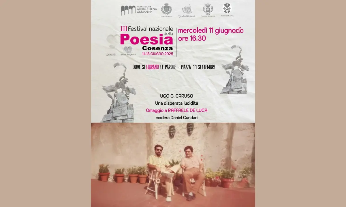 Omaggio a Raffaele De Luca al Festival Nazionale di Poesia a Cosenza