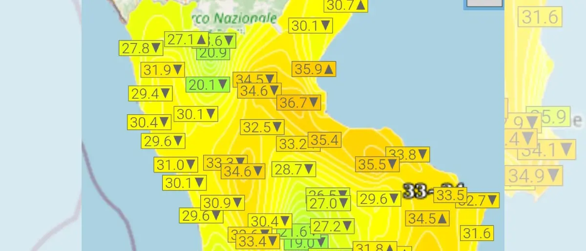 Meteo Cosenza, l'ondata di caldo africano tocca punte di 37°. A Rossano si boccheggia