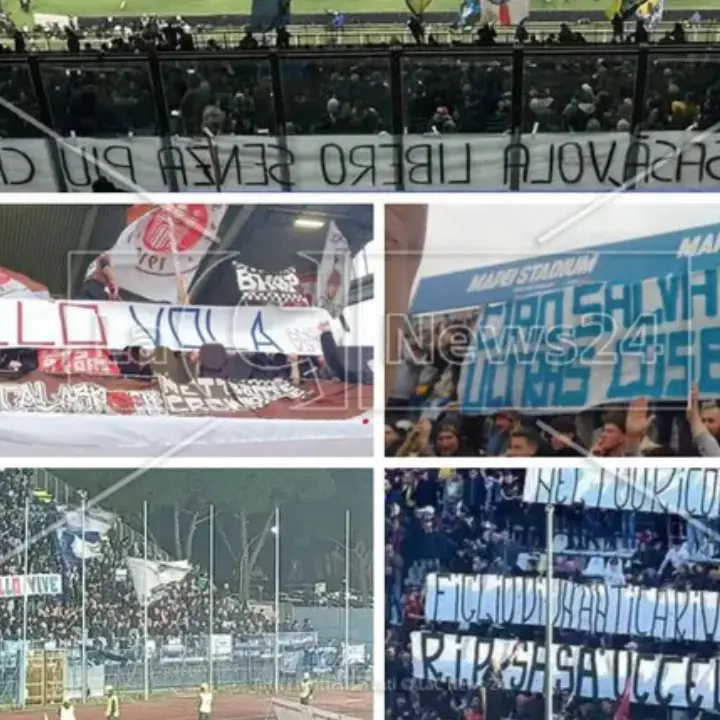 \"Uccello vola\", striscioni in tutta Europa per ricordare l'ultrà del Cosenza Salvatore Iaccino