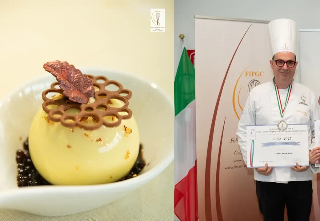 Francesco Curti, pasticcere di Corigliano Rossano, tra i primi tre al World Trophy of Professional Tiramisù 2025