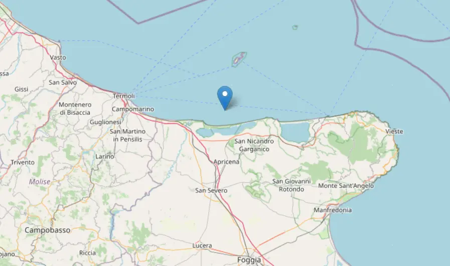 Sciame sismico in Puglia: tre terremoti nella Costa Garganica, la scossa più forte di magnitudo 4.6