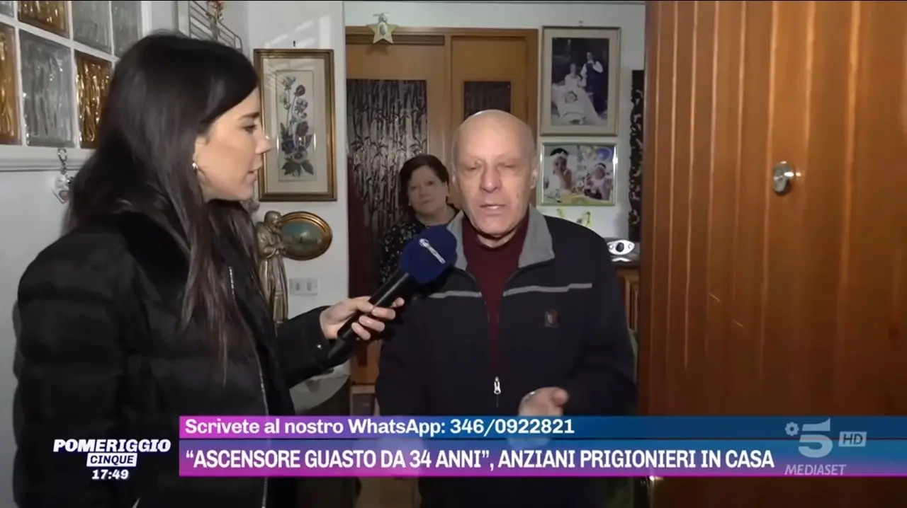 Segregati in casa a Rende per un ascensore bloccato, il caso su Canale 5