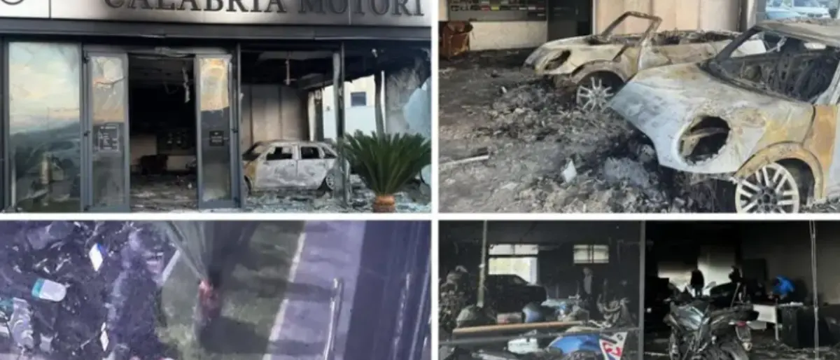 Incendio distrugge la concessionaria Calabria Motori a Villa San Giovanni