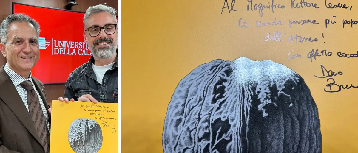 Brunori all'Unical scherza col Rettore Leone: «Sei la seconda persona più popolare dell'Ateneo»