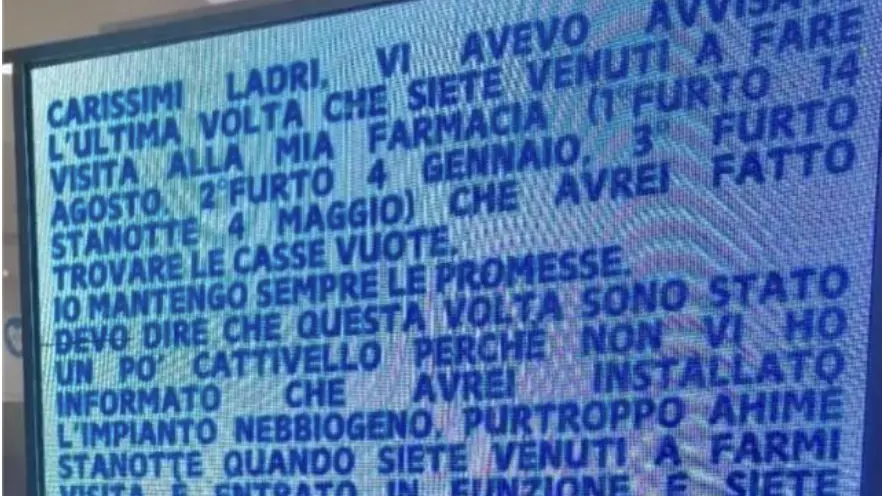 Colpo fallito con... beffa. Ecco la sorpresa preparata per i ladri di una farmacia