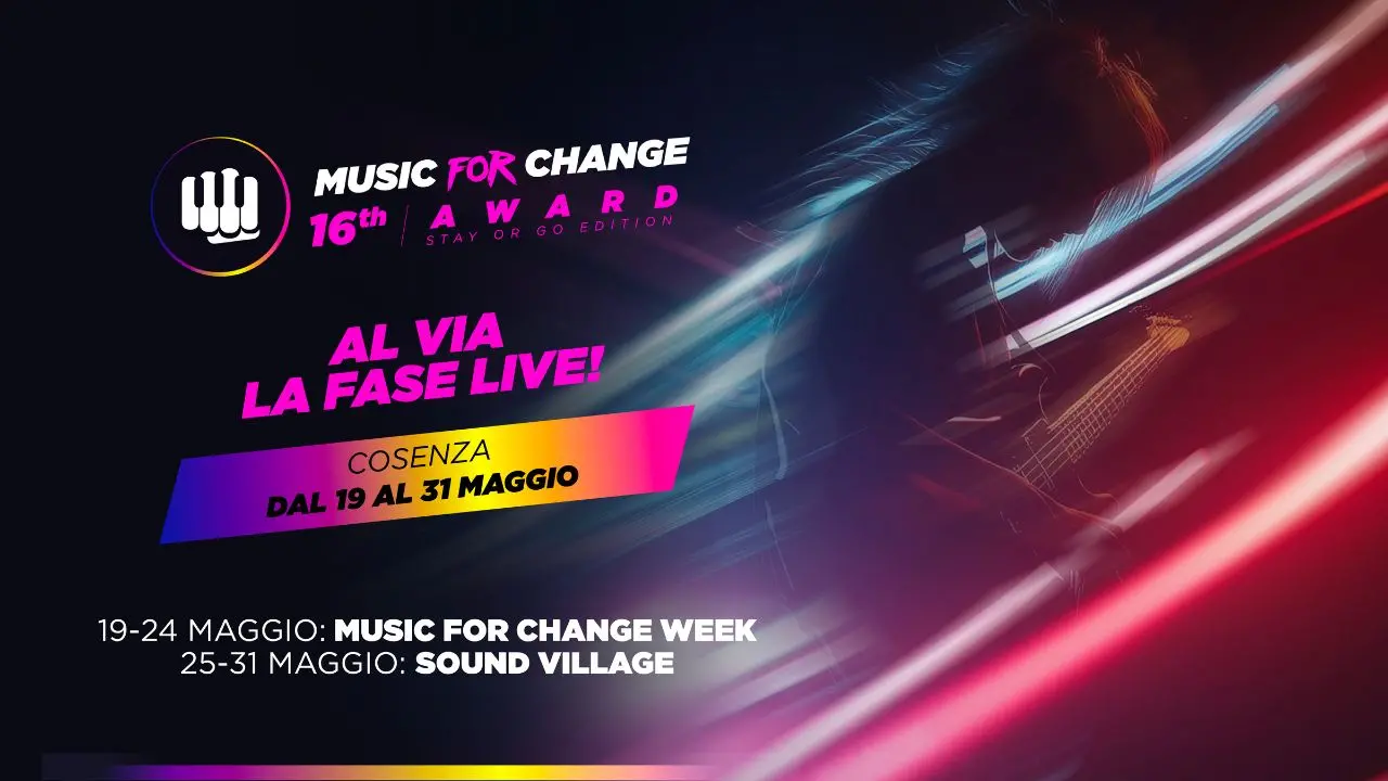 Cosenza, 16esima edizione di Music For Change: musica e cultura contro le mafie