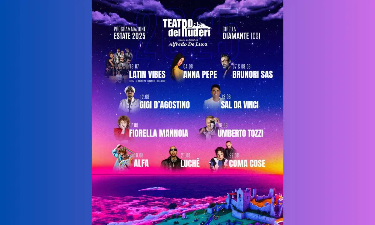 Festival dei Ruderi di Diamante, tutti i concerti dell'estate