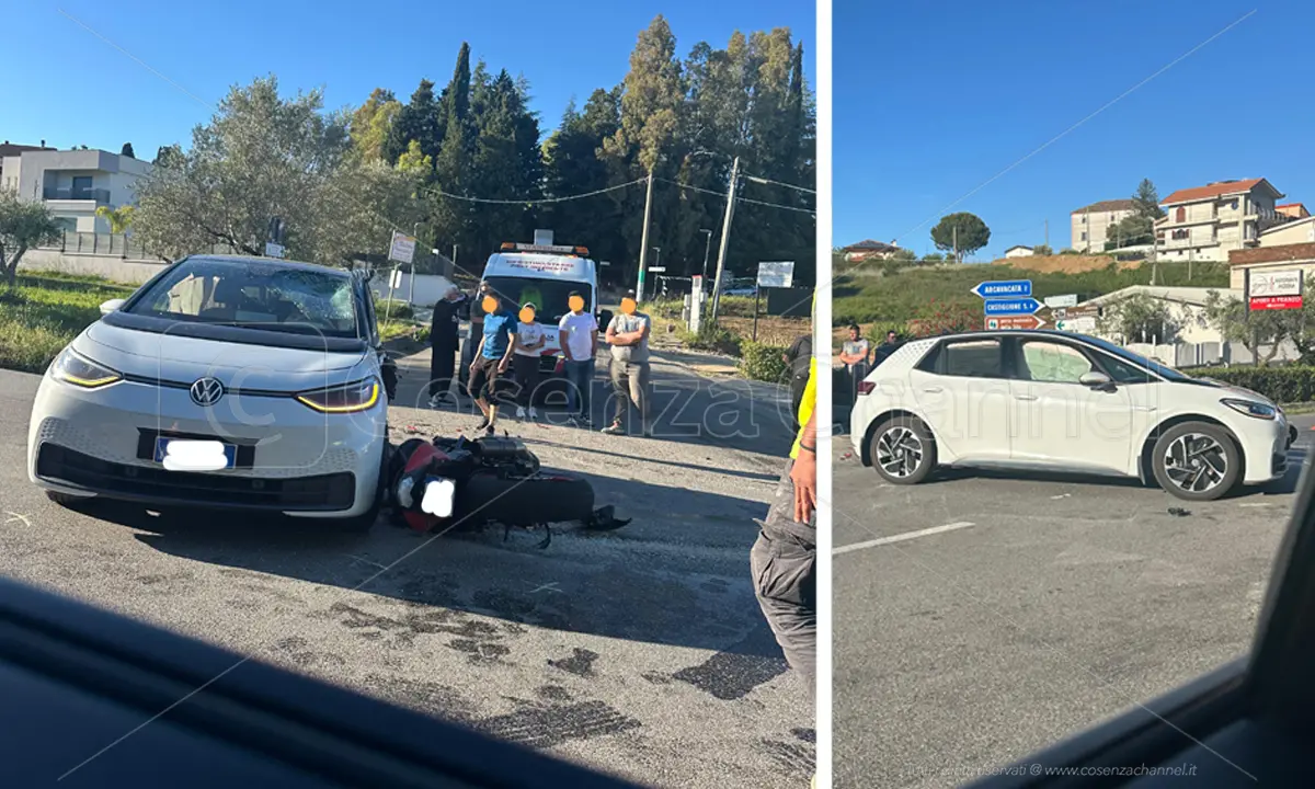 Incidente a Rende sulla SS 107: centauro ferito vicino allo svincolo per Arcavacata
