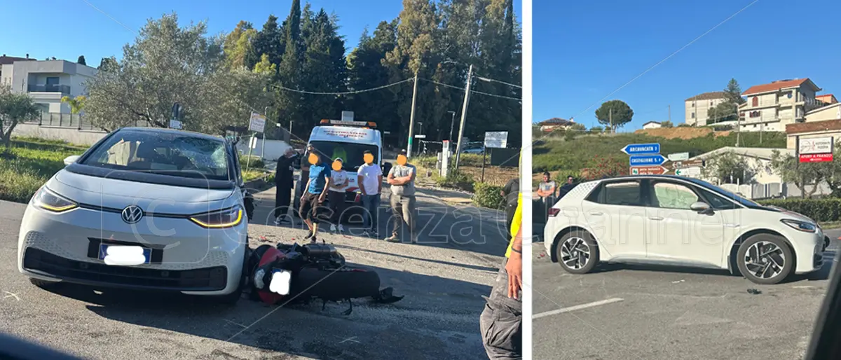 Incidente a Rende sulla SS 107: centauro ferito vicino allo svincolo per Arcavacata