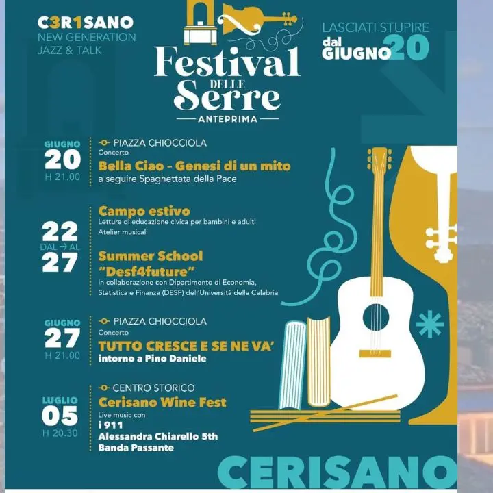 Cerisano, anteprima del Festival delle Serre: ecco il programma