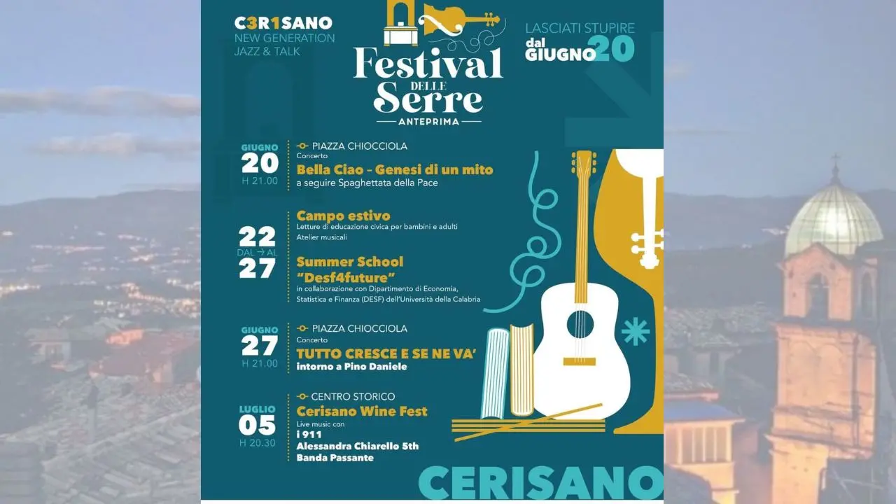 Cerisano, anteprima del Festival delle Serre: ecco il programma