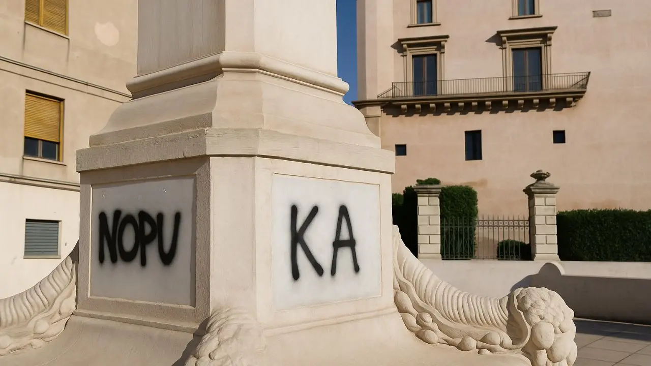 Corigliano Rossano, atto vandalico sul monumento “Guido Compagna”