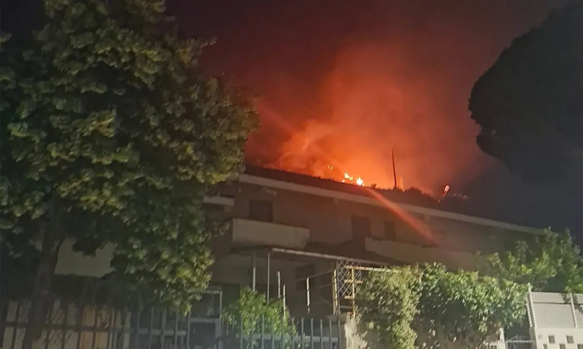 Incendio a Fiumefreddo Bruzio: fiamme sulla collina, domato il rogo nella notte