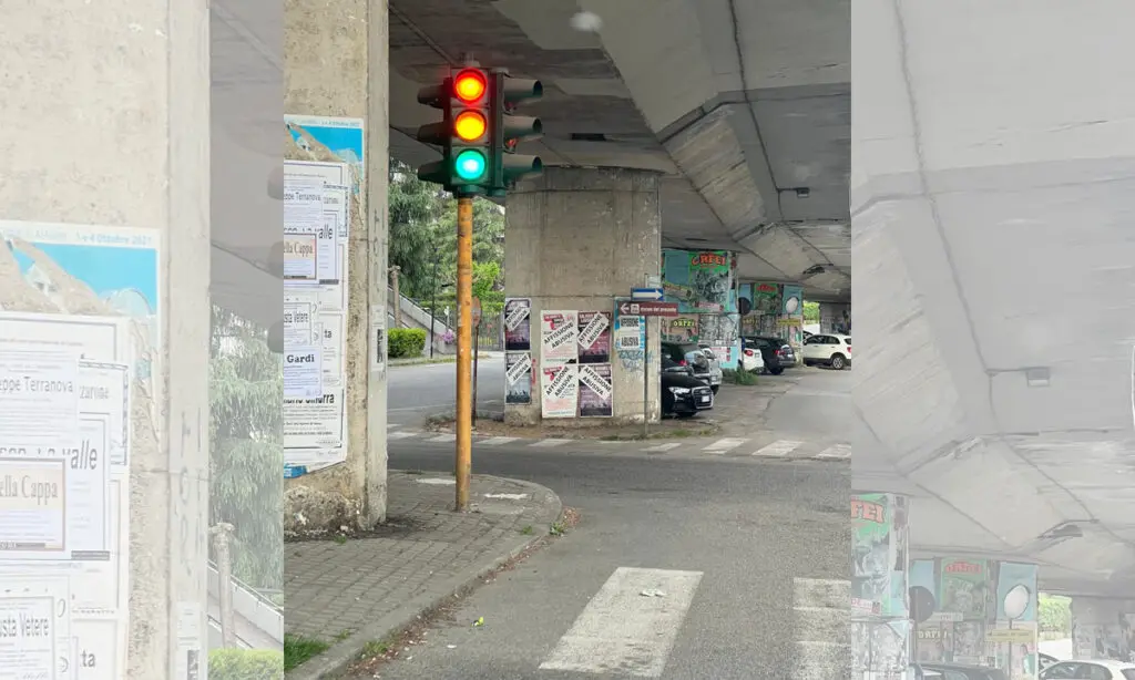 Semafori spenti da due mesi a Rende: incrocio pericoloso vicino alla scuola media De Coubertin