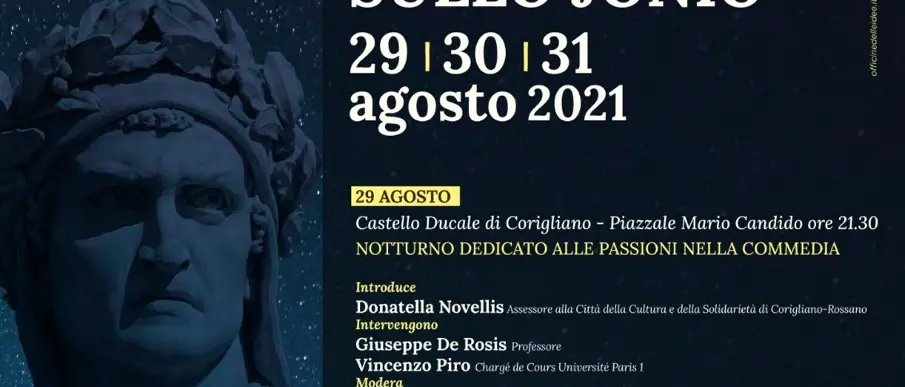 Corigliano Rossano, parte dal 29 agosto \"Notturni danteschi sullo Jonio\"