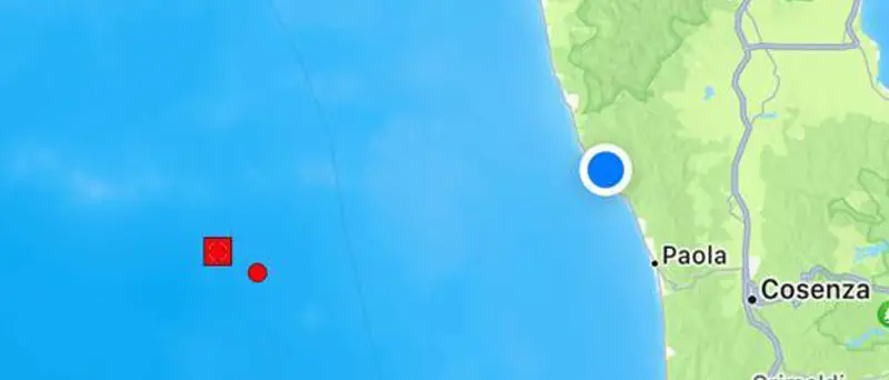 Terremoto in mare tra Paola e Scalea: avvertito anche a Cosenza