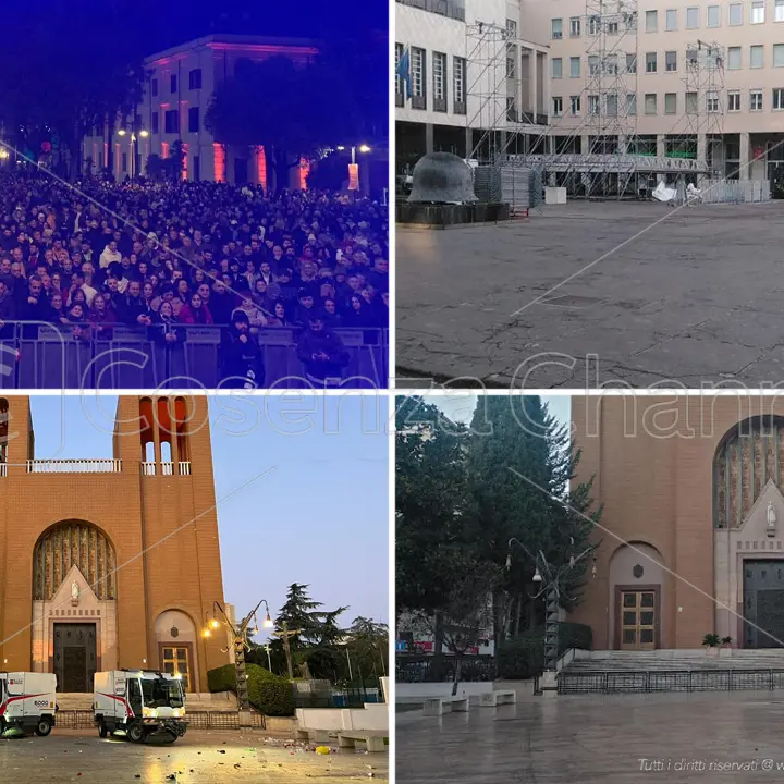 Cosenza, piazze e strade già ripulite dopo il concerto di Capodanno