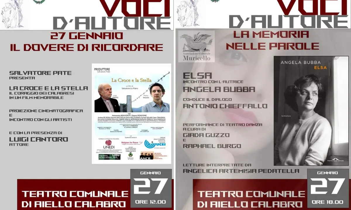 Aiello Calabro, doppio evento in teatro per la Giornata della memoria