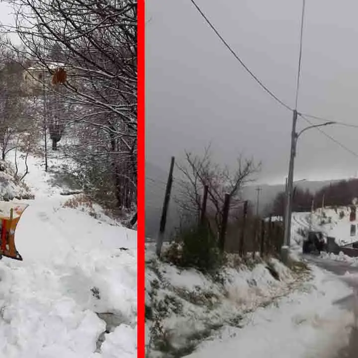 Luzzi, mezzi comunali per liberare le strade dalle neve. «Fate attenzione»