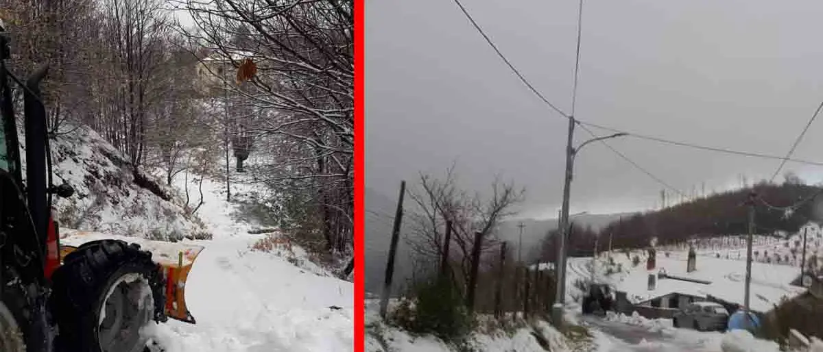 Luzzi, mezzi comunali per liberare le strade dalle neve. «Fate attenzione»