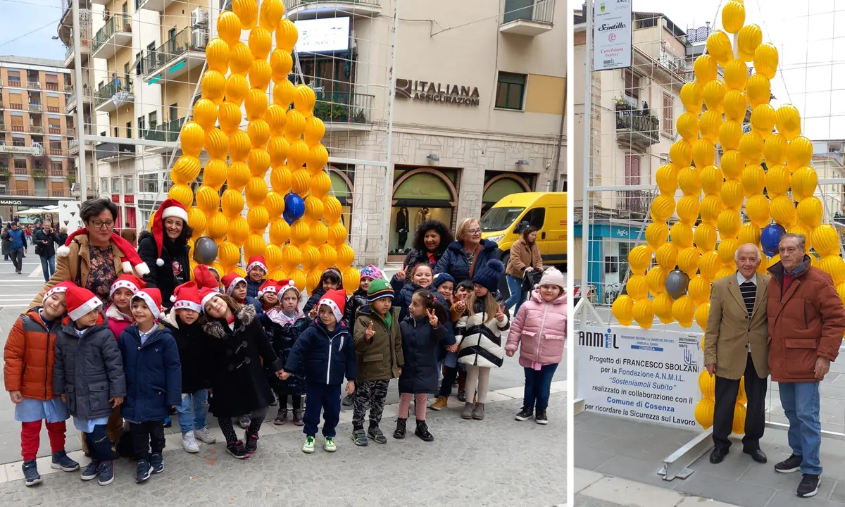 L'albero dell'Anmil sul corso di Cosenza in memoria delle vittime sul lavoro