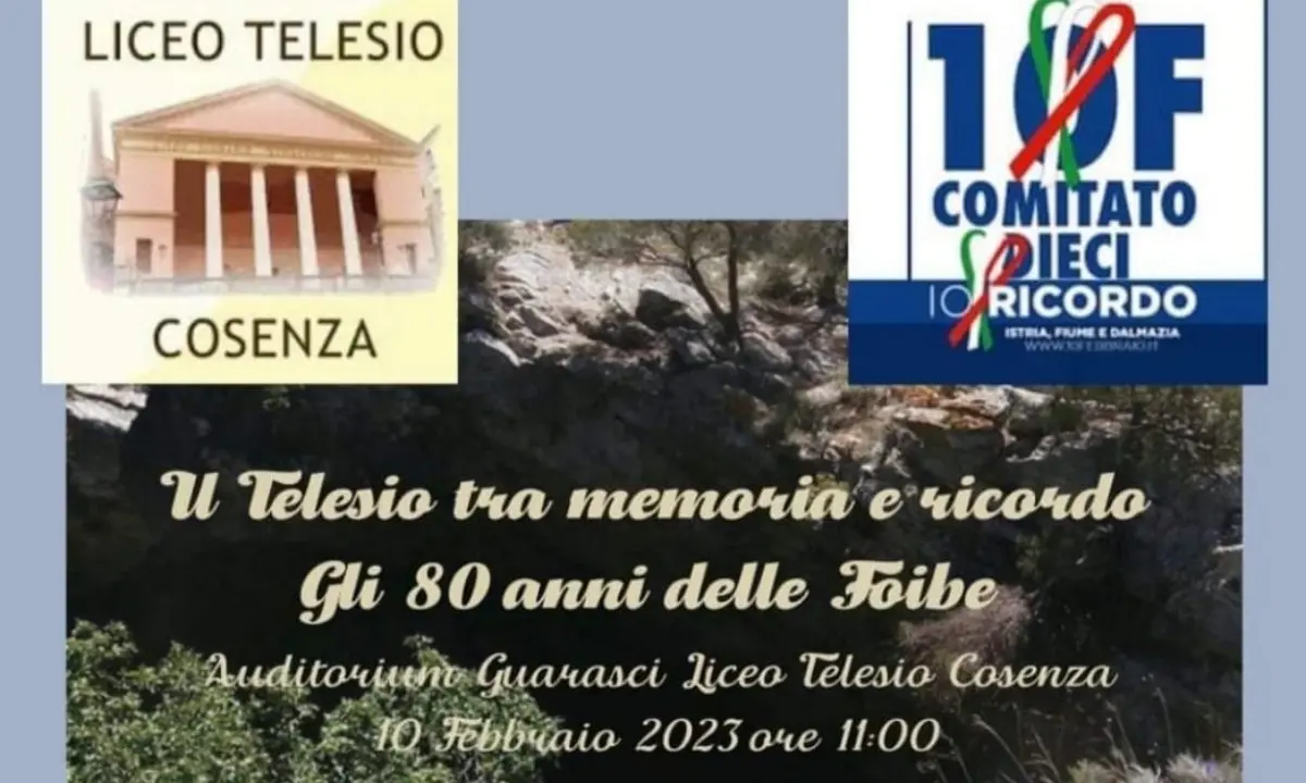 Al Liceo Telesio di Cosenza un'iniziativa per ricordare la tragedia delle foibe