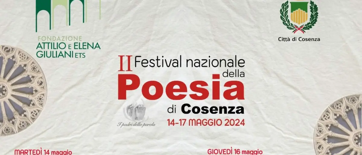 Torna a Cosenza il Festival nazionale della poesia: al via la seconda edizione