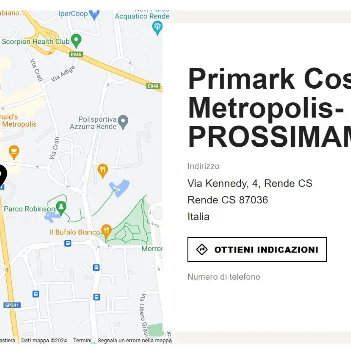Primark aprirà a Rende, l'ufficialità arriva dall'azienda irlandese