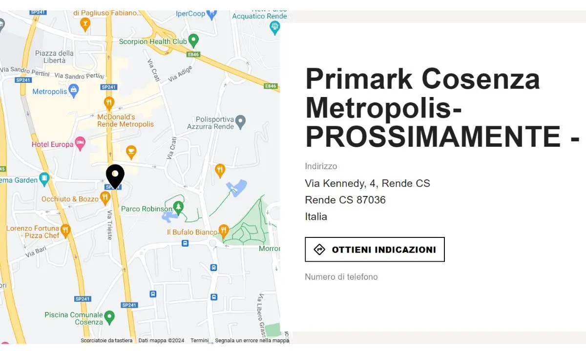 Primark aprirà a Rende, l'ufficialità arriva dall'azienda irlandese