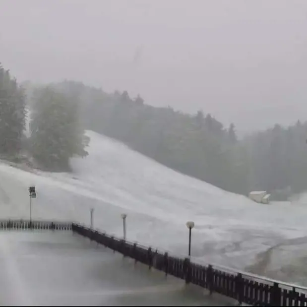 Sila, arriva la neve \"tardiva\". Spettacolo bianco tra Lorica e Camigliatello