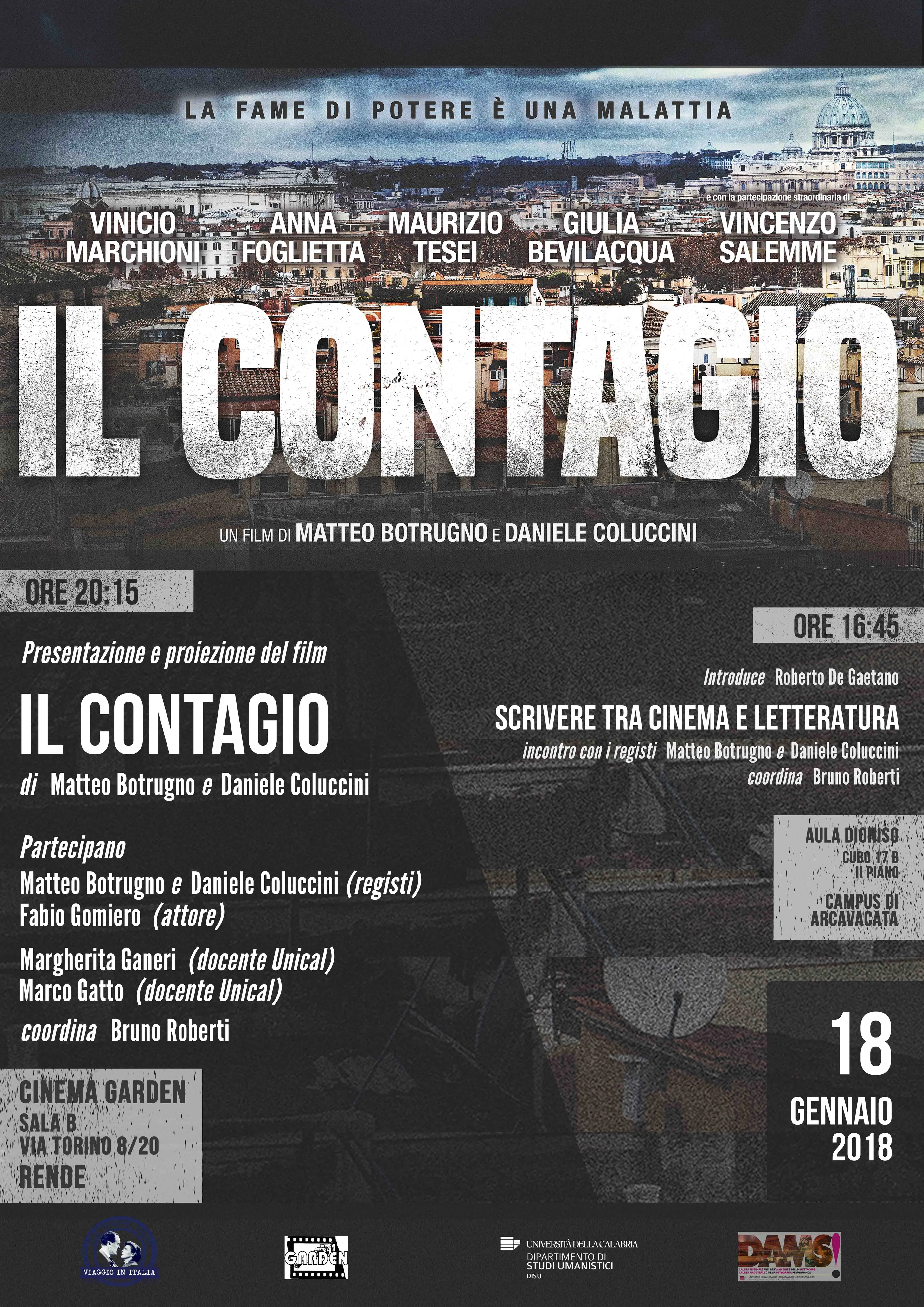 Al cinema Garden la presentazione del film \"Il contagio\"