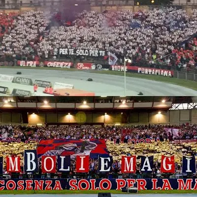Curva Bergamini e Tribuna A, il video delle due coreografie di Cosenza-Sudtirol