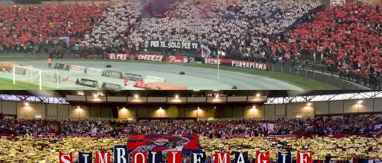 Curva Bergamini e Tribuna A, il video delle due coreografie di Cosenza-Sudtirol