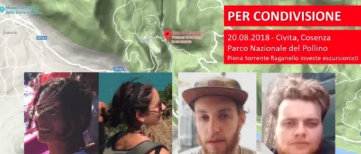 Tragedia Raganello, le foto di 3 escursionisti. I pompieri recuperano un uomo [VIDEO]