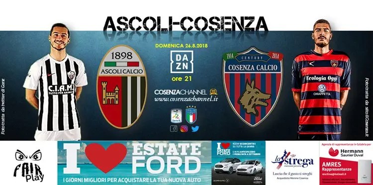 Ascoli-Cosenza: le probabili formazioni