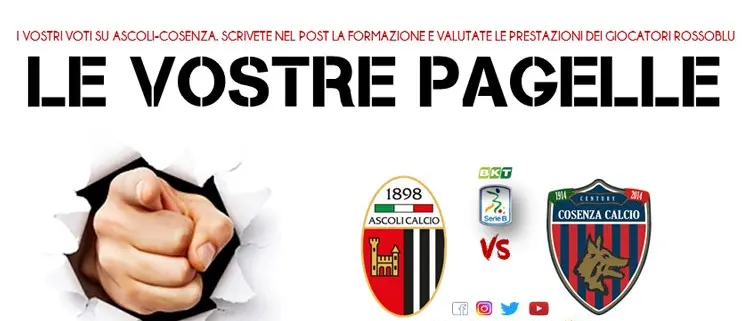 Da stasera le pagelle del Cosenza le fate (anche) voi!