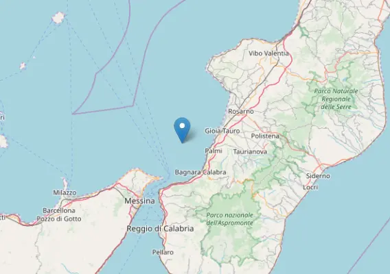 Forte scossa di terremoto nella Calabria meridionale. Epicentro Palmi