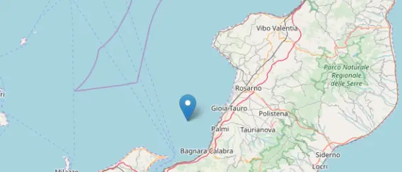 Forte scossa di terremoto nella Calabria meridionale. Epicentro Palmi