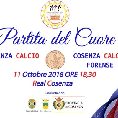 In campo per la \"partita del cuore\", sarà Cosenza contro avvocati