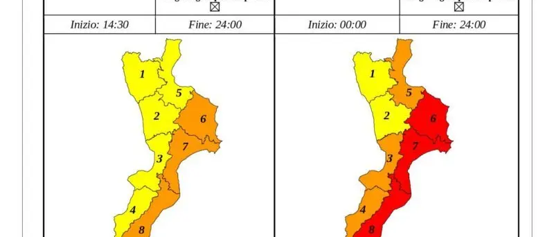 Allerta meteo rossa in Calabria, ecco le zone più critiche
