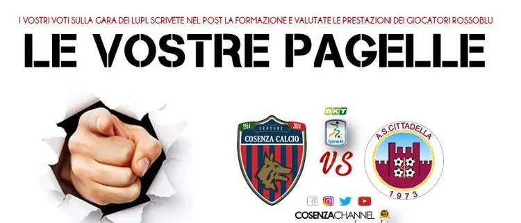 Sciaudone-Palmiero super. Cosenza-Cittadella: le pagelle dei tifosi