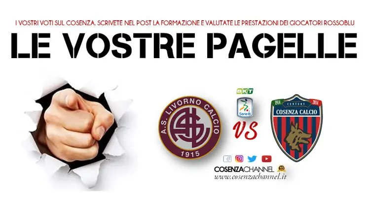 Si salva solo Sciaudone. Livorno-Cosenza: le pagelle dei tifosi