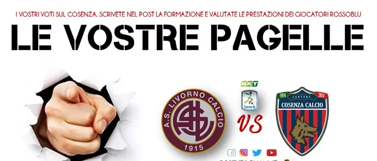 Si salva solo Sciaudone. Livorno-Cosenza: le pagelle dei tifosi