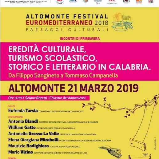 Festival Euromediterraneo di Altomonte, ecco gli \"incontri di primavera\"