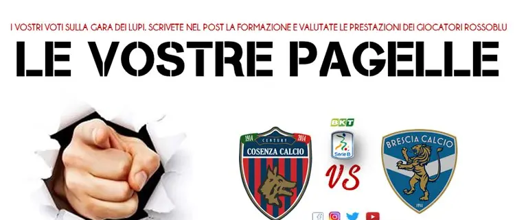 Si salvano in pochi dopo il ko. Cosenza-Brescia: le pagelle dei tifosi