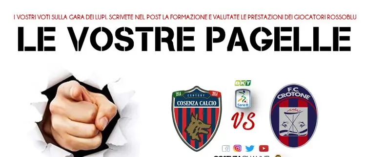 Cosenza-Crotone: le pagelle dei tifosi. Palmiero super, Perina salva