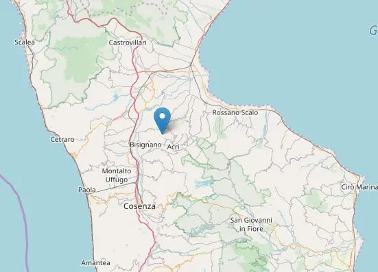 Due scosse di terremoto nel Cosentino: ecco l'epicentro