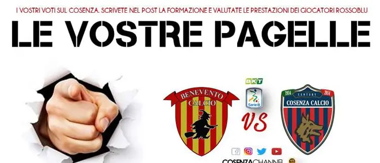 Benevento-Cosenza: le pagelle dei tifosi. Tutino e Sciaudone su tutti